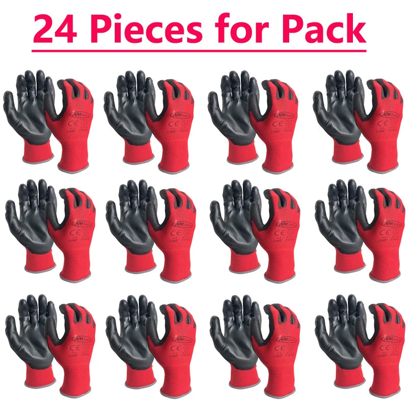 PU Coated Nylon Gardening Gloves Breathable Safety Work Gloves