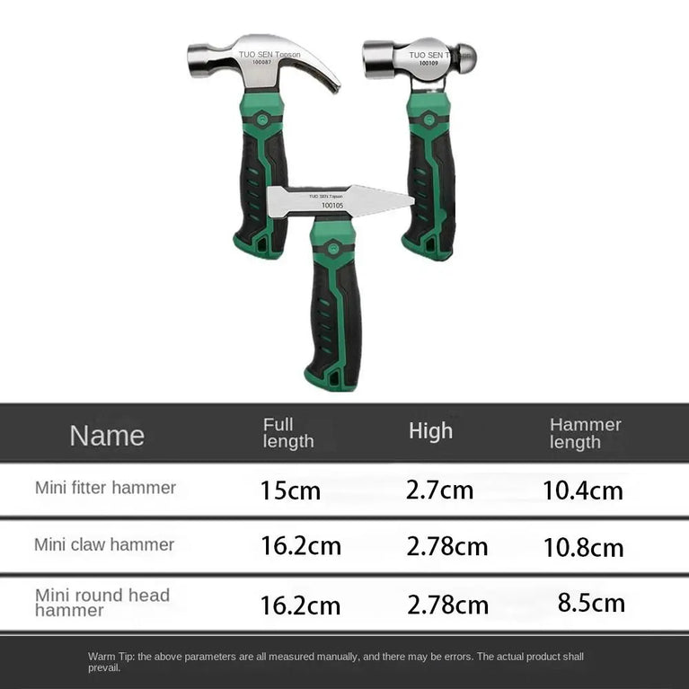 Carbon Steel Mini Hammer | Compact Multifunctional Hardware Tool