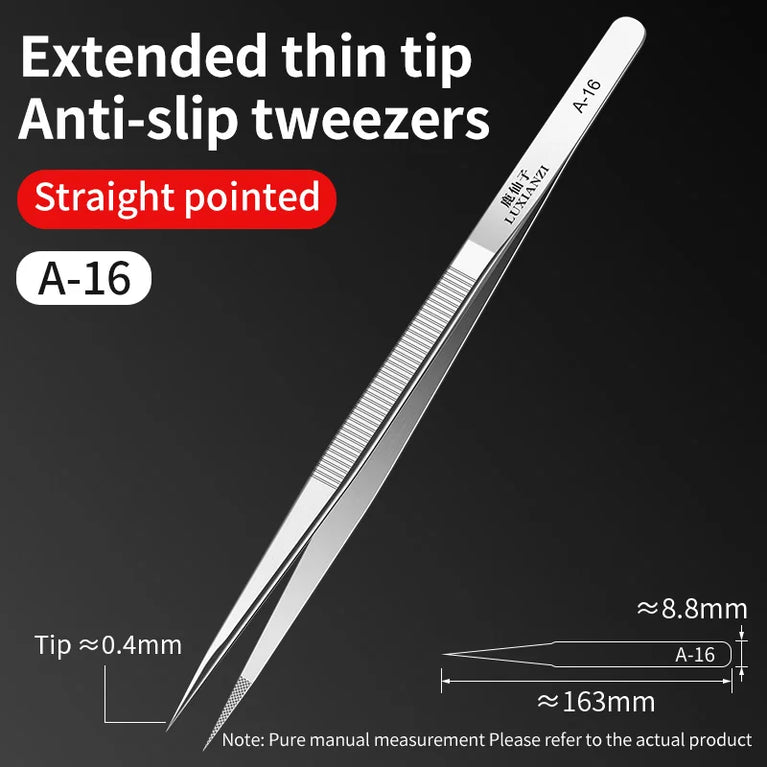A-16 Precision Stainless Tweezers | Professional Electronics & Phone Repair Tool