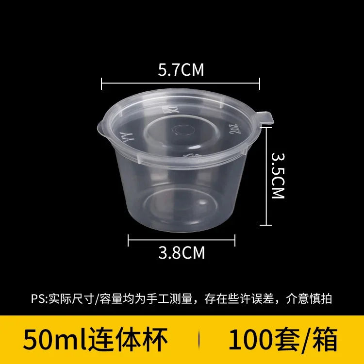 100pcs Disposable Sauce Takeaway Packaging Box Round Sealed Containers With Lid for Chili Oil