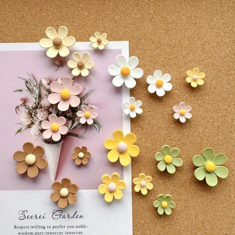 Floral Push Pins Set | Decorative Flower Thumbtacks for Bulletin Boards