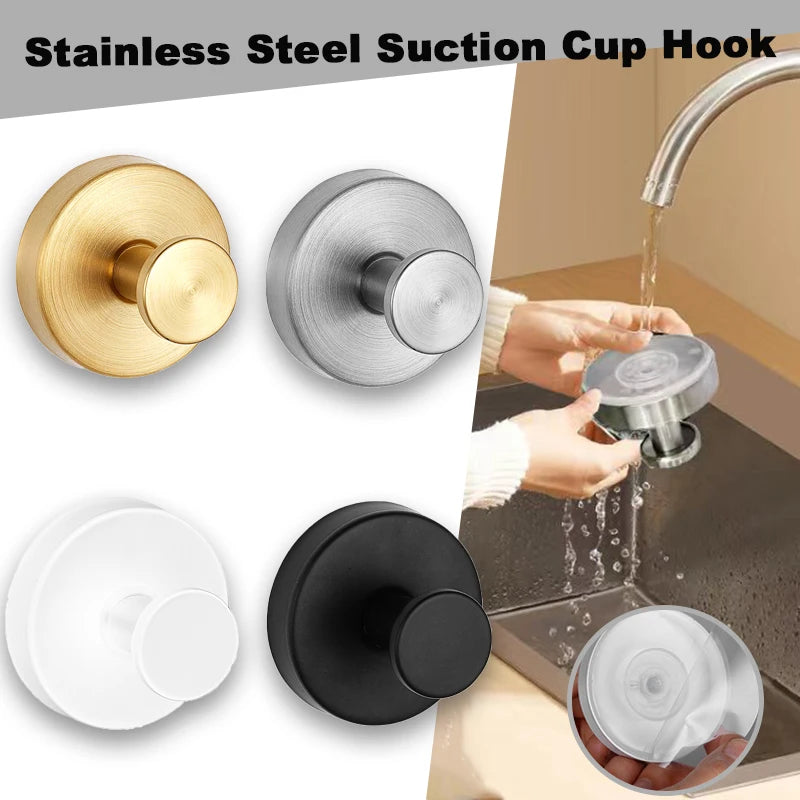 Reusable Stainless Steel Suction Cup Hook Waterproof Wall Hanger