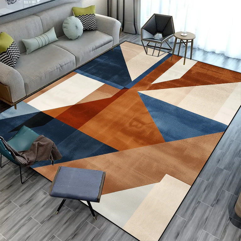 Large Geometric Non-Slip Washable Area Rugs for Modern Living