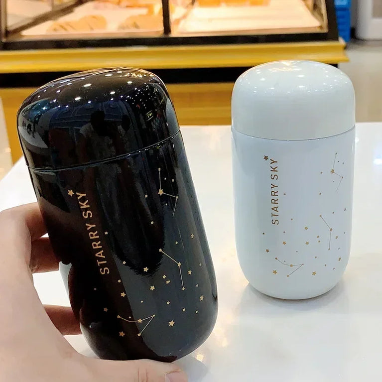 Starry Sky Mini Thermos Bottle 200ml Insulated Travel Mug Steel