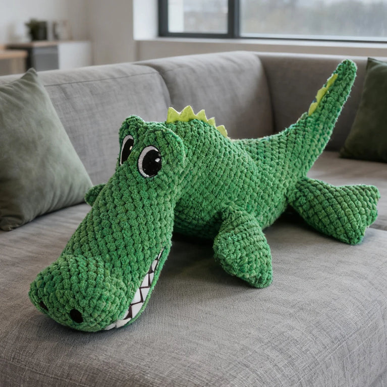 Pet Chew-Resistant Plush Interactive Toy with Sound Dinosaur Shape