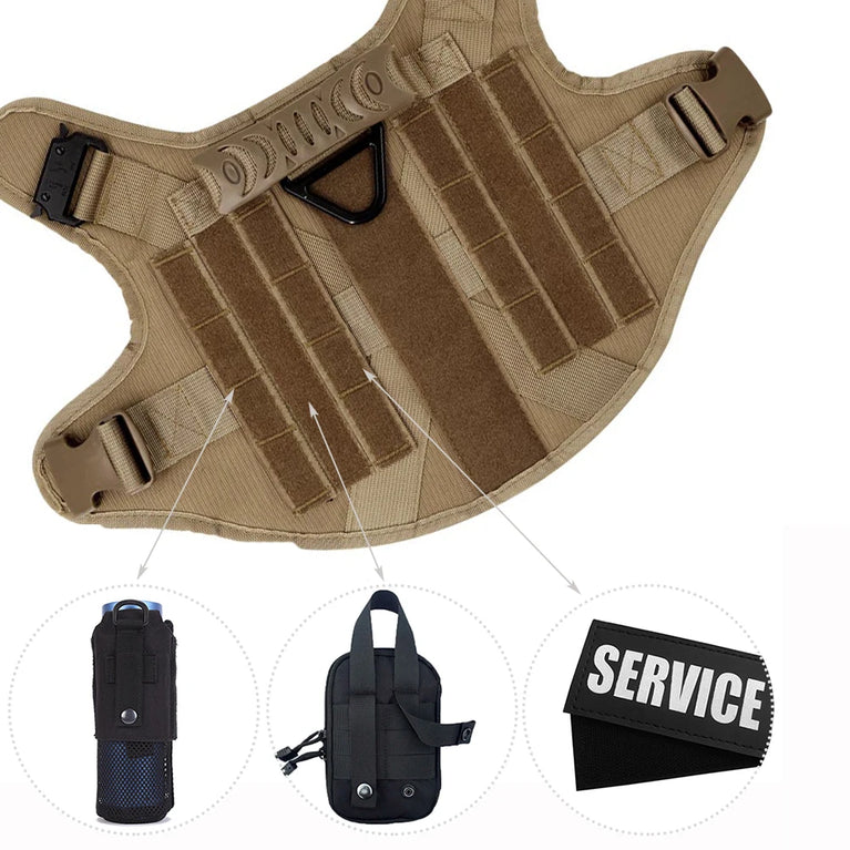 Military Tactical Dog Harness Adjustable Heavy Duty Training Vest For Large Dogs