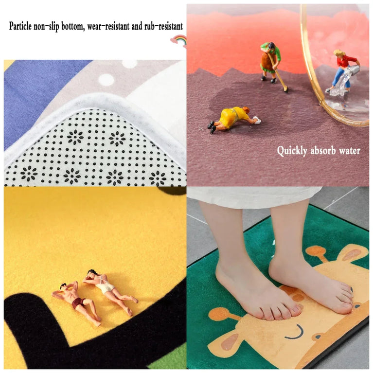 Non-Slip Washable Cartoon Area Rugs for Kids Room and Living