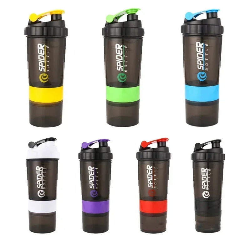 550ML 3 Layer Shaker Protein Mixing Waterbottle Fitness Gym Sports Cup