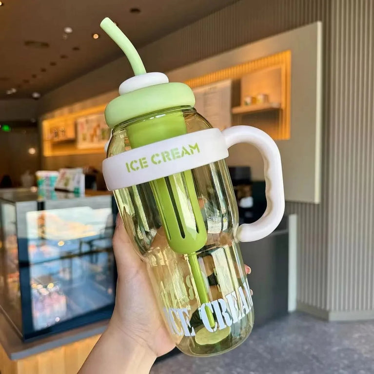 Cute Large Capacity Waterbottle With Straw Leak Proof Tumbler