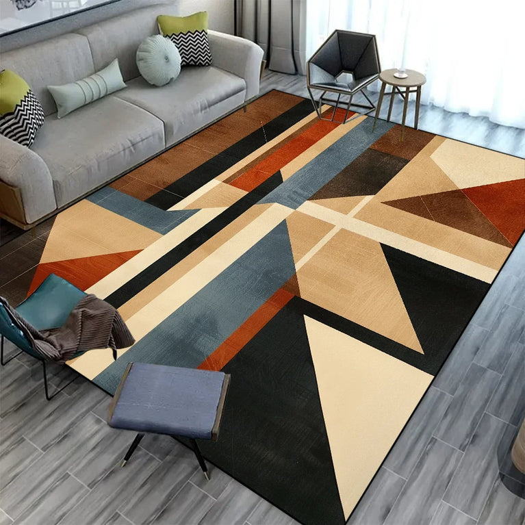 Large Geometric Non-Slip Washable Area Rugs for Modern Living