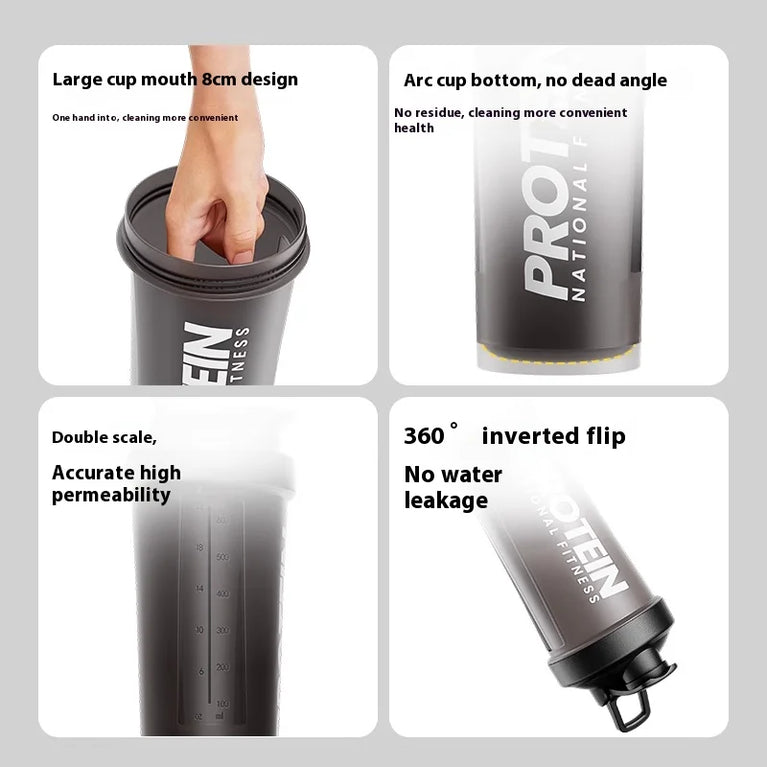 Protein Shaker Fitness Sports Waterbottle Mixing Cup for Gym Use
