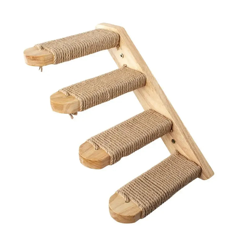 Wall-Mounted Cat Hammock & Climbing Set | Space-Saving Wood Furniture