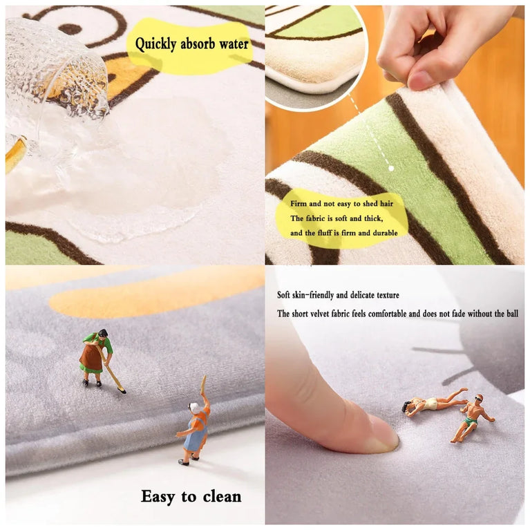 Non-Slip Washable Cartoon Area Rugs for Kids Room and Living