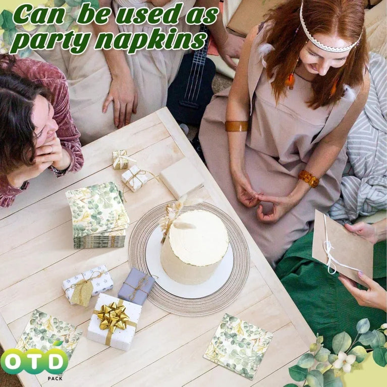 Eucalyptus Disposable Paper Napkins Soft Absorbent Party Towels