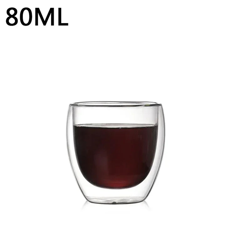Double-Wall Borosilicate Glass Cup | Heat-Resistant Insulated Drinkware