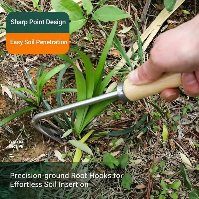 Stainless Steel Weeding Hook Garden Tool for Root Removal and Soil Work