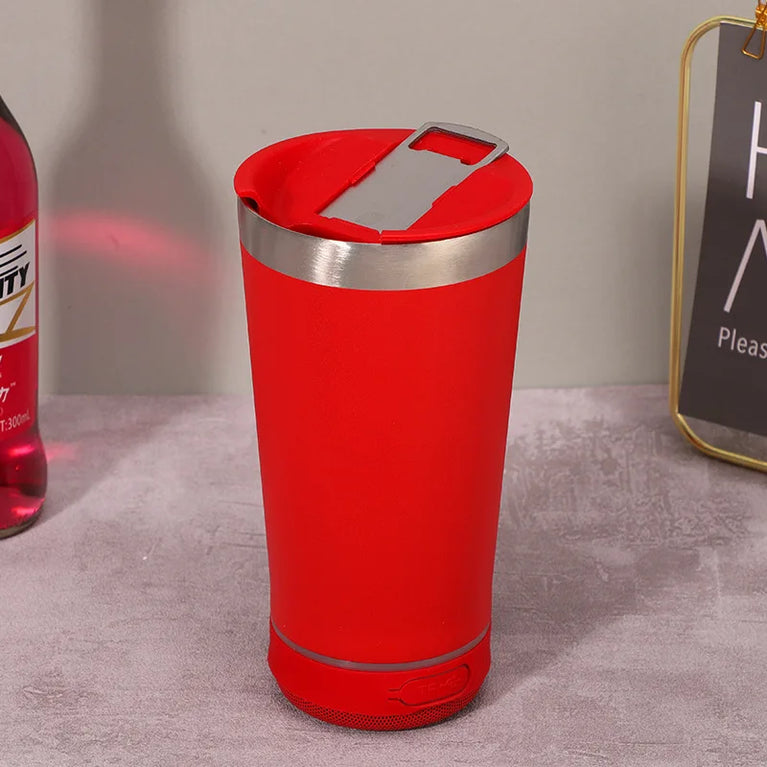 450ml Stainless Steel Vacuum Flask with Bluetooth Speaker Lid