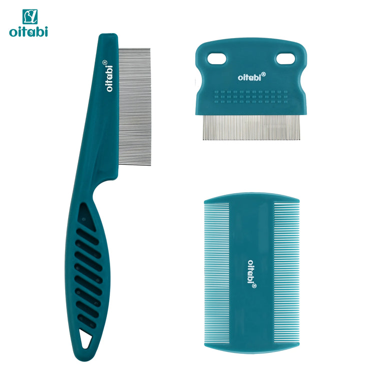 Dog Grooming Comb Set Stainless Steel Pet Flea Lice Tear Stain Remover Tool