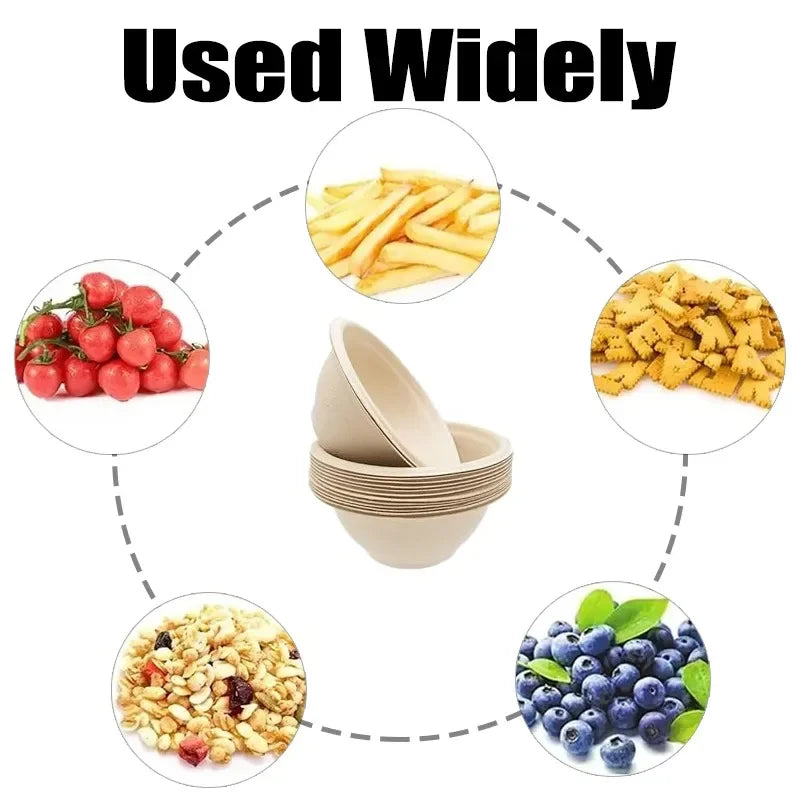 Disposable Paper Bowls Set for Party Fruits Salads Desserts Wedding Birthday Christmas Food Serving Containers