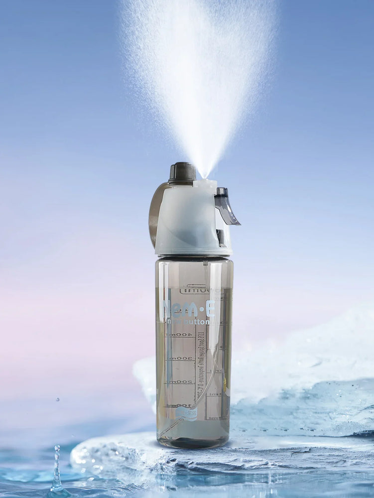 600ML Sports Spray Water Bottle Mist Cooling Gym Hiking Bottle