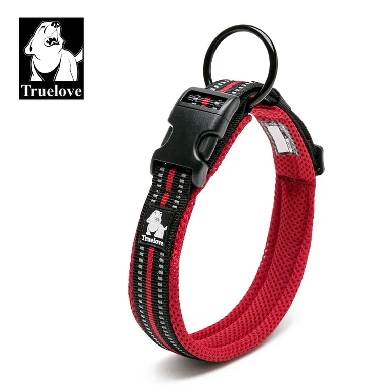 Adjustable Mesh Padded Dog Collar 3M Reflective Nylon Heavy Duty Proof