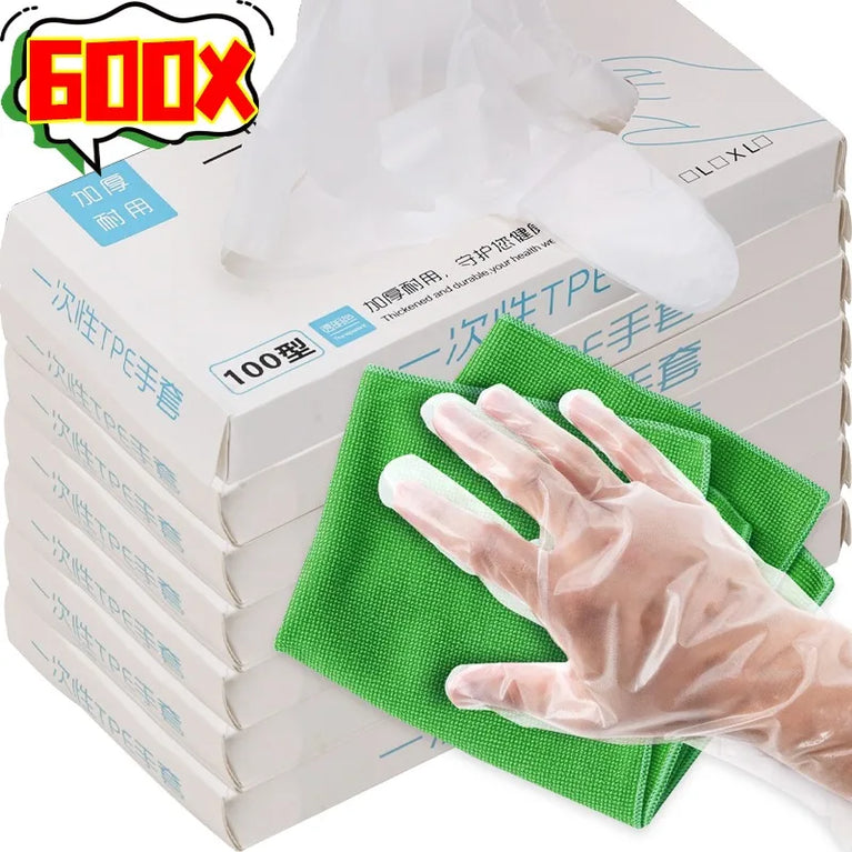 Disposable Gloves Transparent Kitchen Food Prep BBQ Gloves 60PCS Box