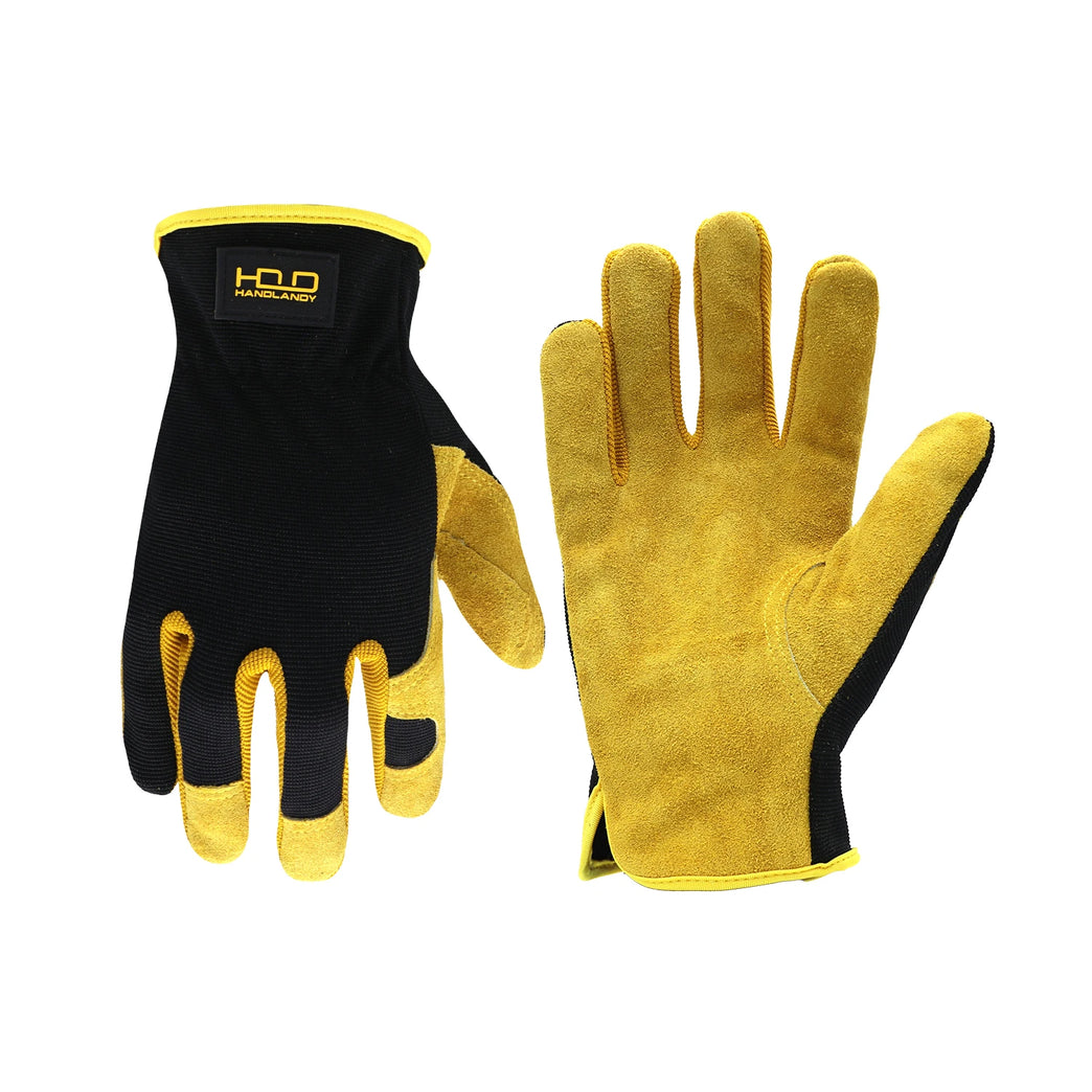 Leather Gardening Gloves Heavy Duty Breathable Work Protection