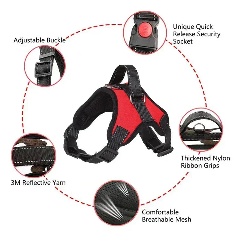 Adjustable Oxford Dog Harness Vest Collar Durable Pet Walking Harness