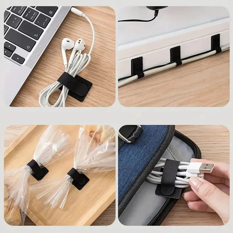 10 Pcs Reusable Cable Organizer Self Adhesive Wire Cable Tie Straps