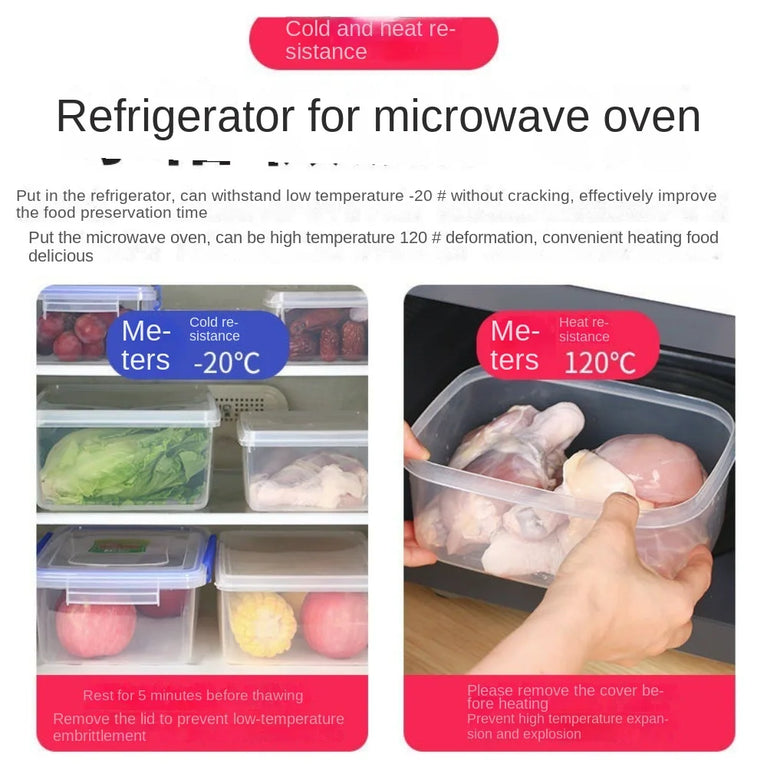 Durable Transparent Storage Box Reusable Food Grade Kitchen Storage Box