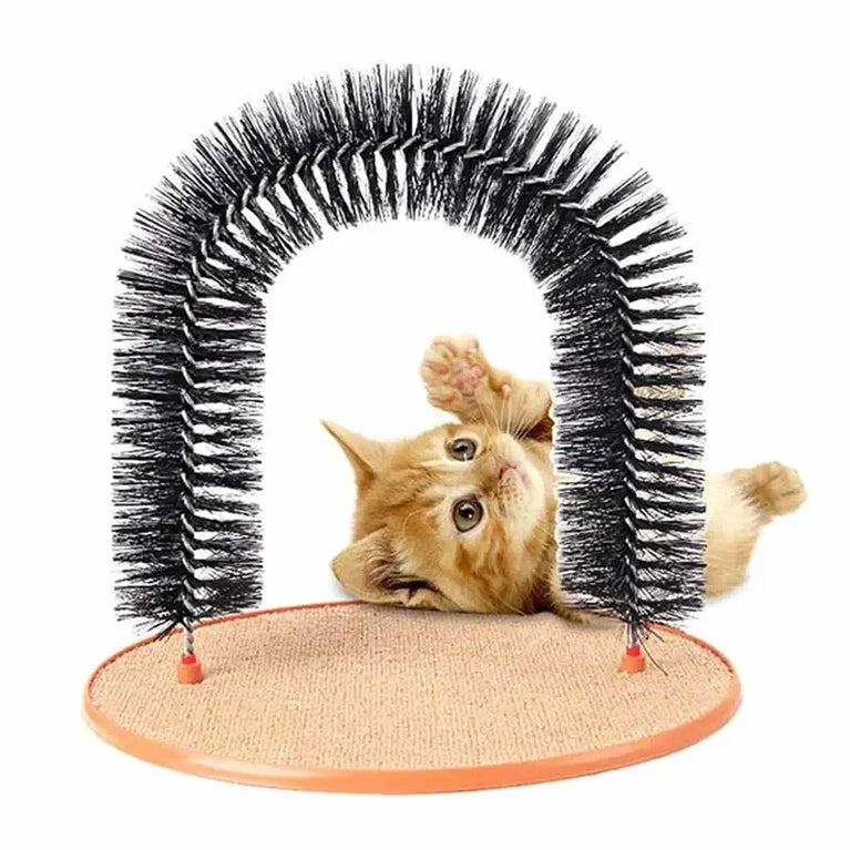Cat Self Grooming Arch Massage Brush Scratching Tunnel Interactive Cat Toy Set