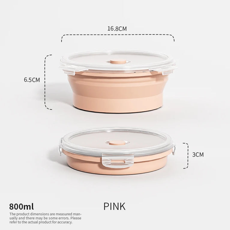 Collapsible Silicone Food Storage Containers with Lids Leakproof