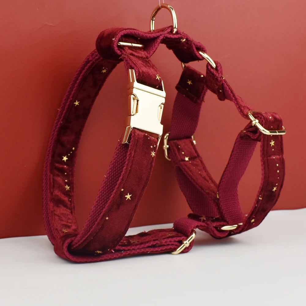 Luxury Fashion Dog Collar Leashes Harness Bow Set