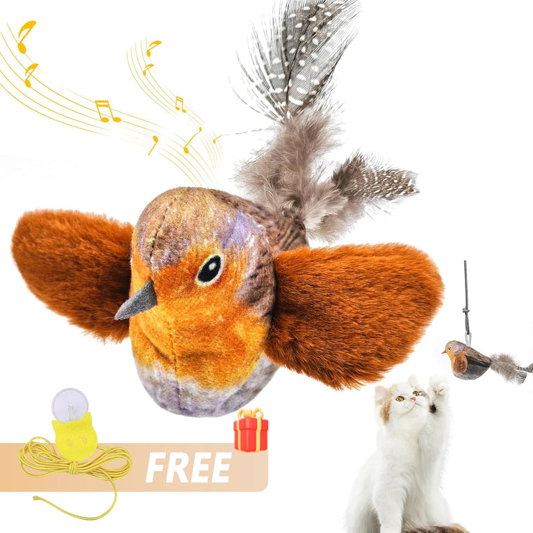 Interactive Bird Cat Toy with Chirping Sound & Self Play Fun