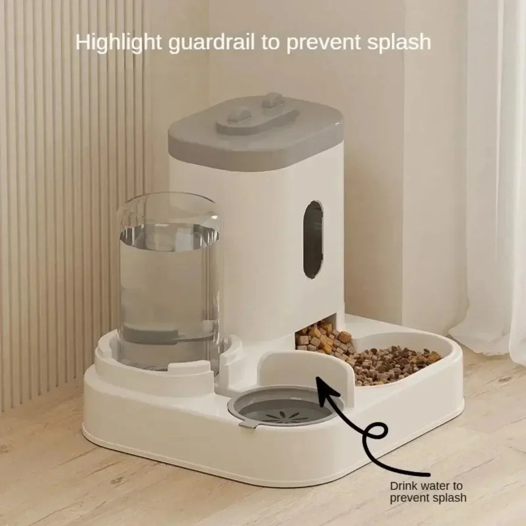 Automatic Cat Dog Feeder Bowl Water Dispenser Large Capacity