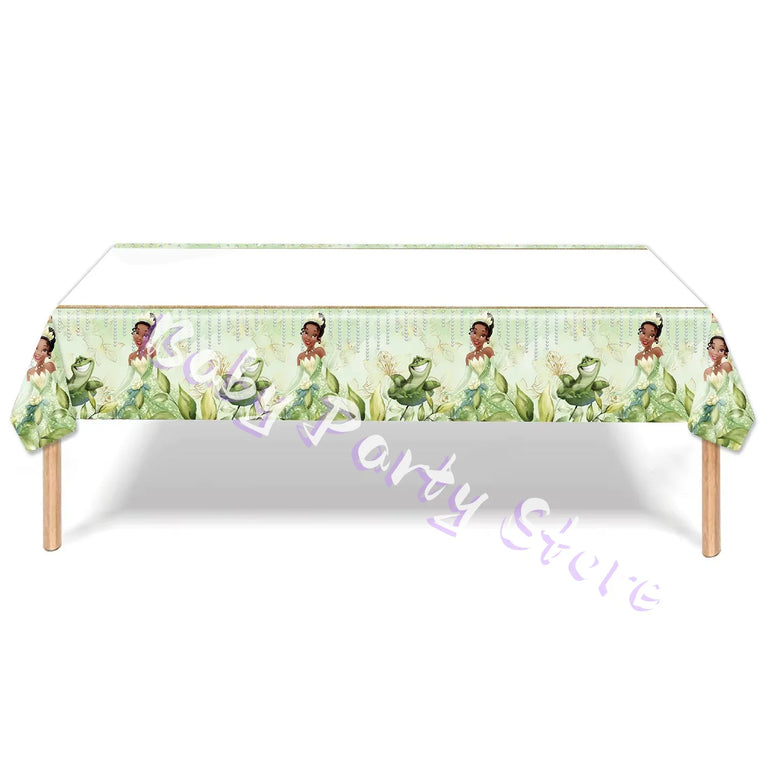 Frog Tiana Princess Party Disposable Tableware Set for Kids Birthday Decoration