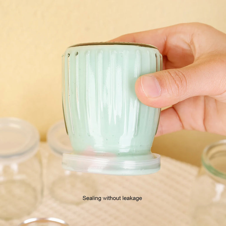 Glass Baking Bottles with Lid Yogurt Pudding Mini Food Storage Jar Container