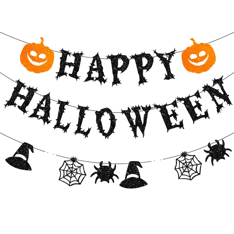 Halloween Spider Web Disposable Tableware Set Black Plates Cups Napkins Party Decoration