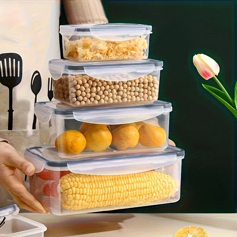 Clear Kitchen Food Storage Container Set Microwave Safe PP Lunch Box with Lid