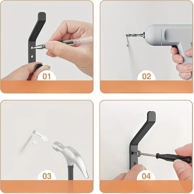 Wall Mounted Hooks for Hanging Coats Hats Backpacks Keys, Utility Hooks for Home Kitchen Bathroom Hanging