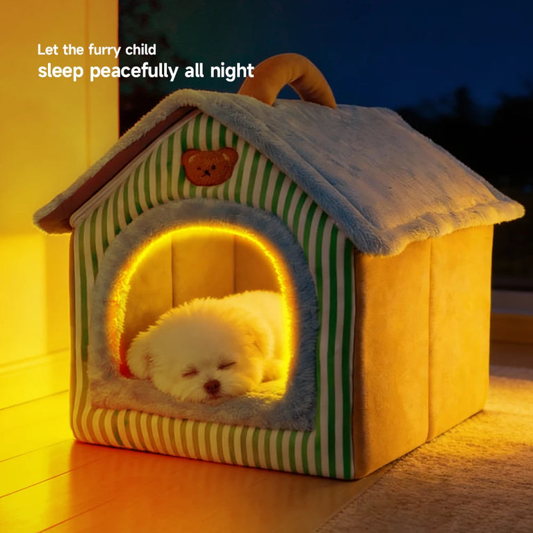 Foldable Removable Washable Pet House Cave Sofa Cat Bed for Small Pets
