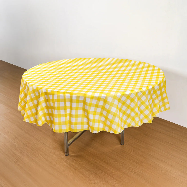 1Pc Disposable Round Table Cloth 84 Inch Plastic Tablecloth Wedding Birthday Party Decor