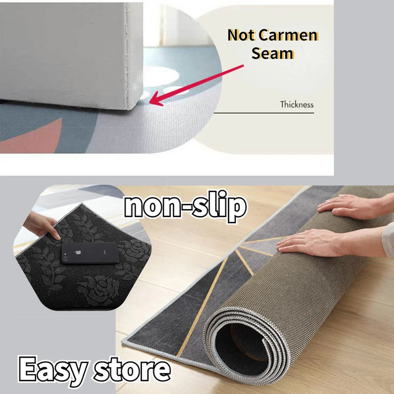 Modern Geometric Non-Slip Washable Area Rugs for Home Spaces