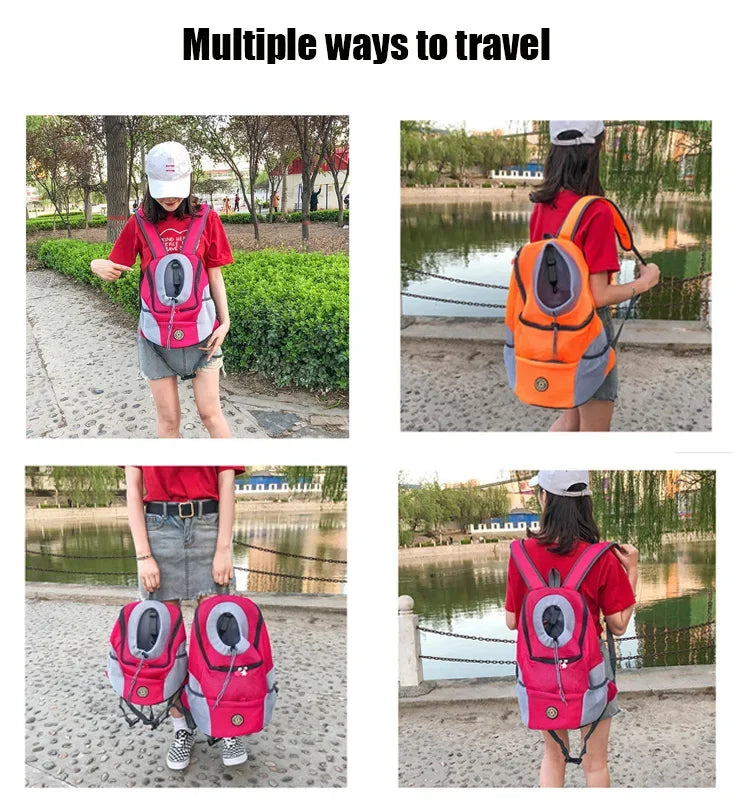 New Dog Pet Backpack Carrier Travel Bag Front Pack Breathable Adjustable Safety Outdoor