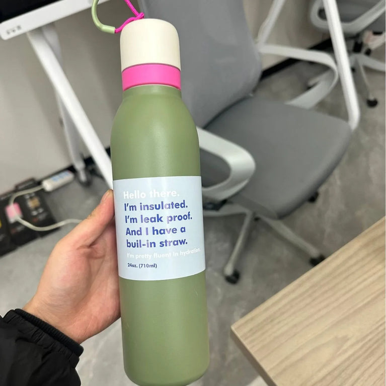 18oz 24oz Stainless Steel Thermos Water Bottle with Handle