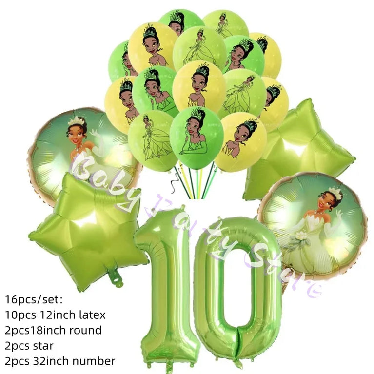 Frog Tiana Princess Party Disposable Tableware Set for Kids Birthday Decoration