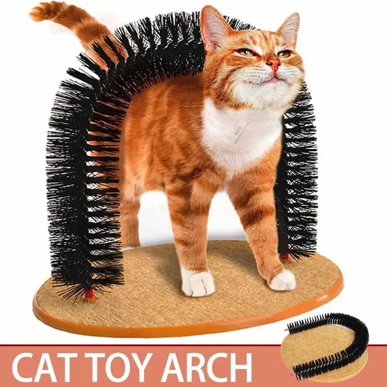 Cat Self Grooming Arch Massage Brush Scratching Tunnel Interactive Cat Toy Set
