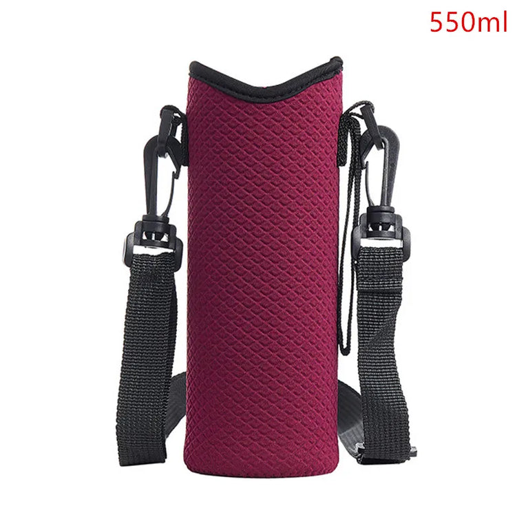 1000ML Neoprene Water Bottle Carrier Bag With Shoulder Strap Insulated Bottle Cover Pouch Holder Travel Outdoor Sport Sleeve