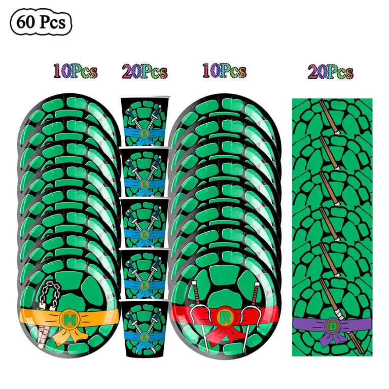 Decoration Birthday Turtlei Disposable Tableware Set Party