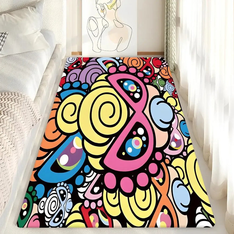 Non-Slip Washable Cartoon Area Rugs for Kids Room and Living